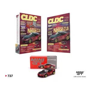 Mini GT CLDC Magazine with Nissan Z LB Nation Works, Red Metallic, CLDC, 1:64 Scale, Collectible Diecast Model Car