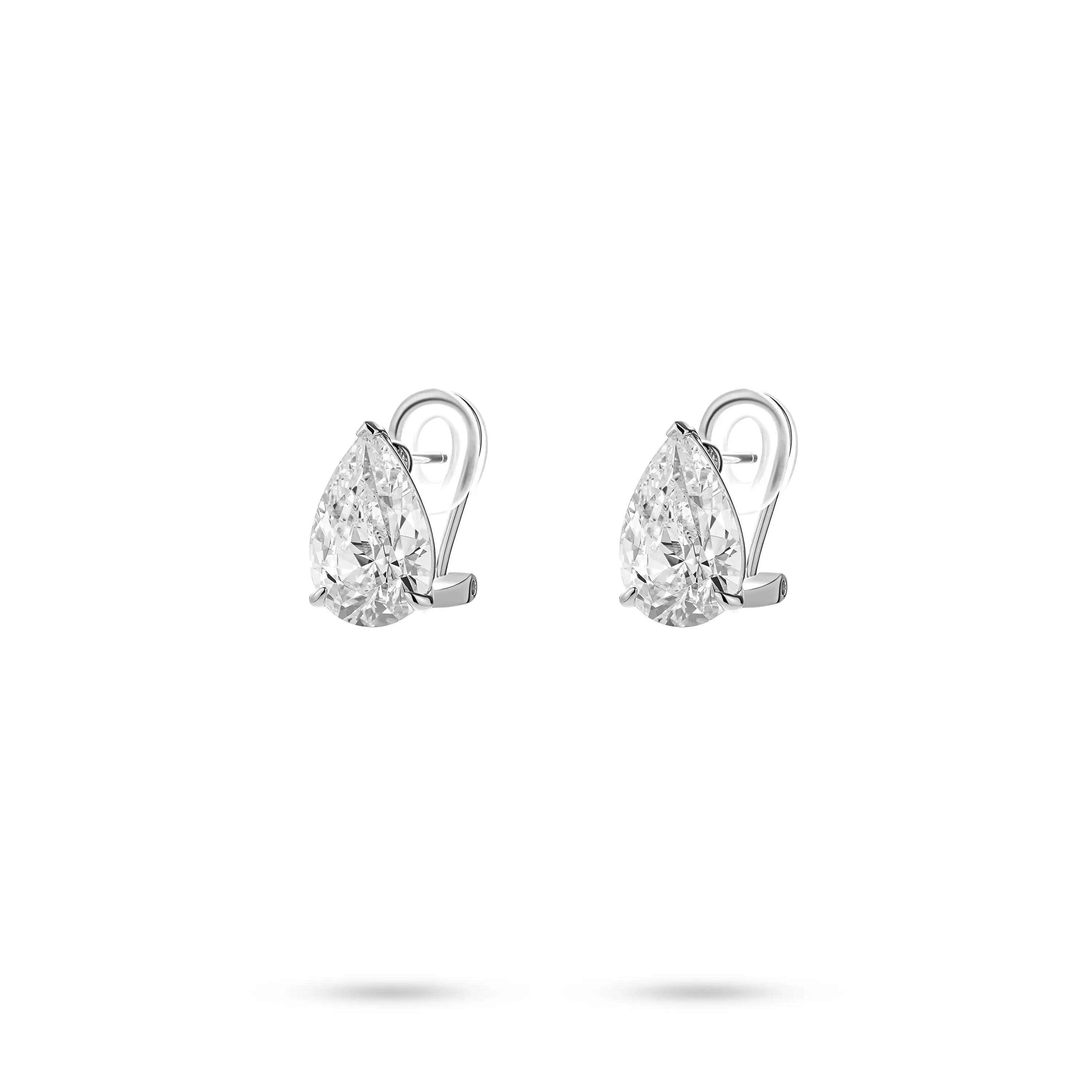 VAMERAY #3161 5 Carat In Each Pear Cut Prong-Set Solitaire Earrings