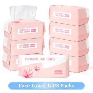 MTREO Facial Towel, Rose Pattern Soft Gentle Disposable Face Towels, One Pack Of 100 Sheets,Personal Skincare Dry Wipes, Household Cleaning Cloths, Eco-Friendly Single-Use Towelettes