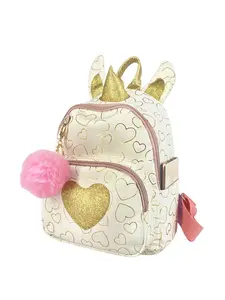 Unicorn Design Fashion Women's Backpack, Heart Sequins Casual Dual Shoulder Bag, Multi-Pocket Lightweight Crossbody Bag