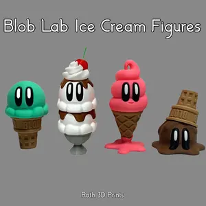 Blob Lab Ice Cream - 3D Printed Modular Figurines - Home Decor collectible figurine