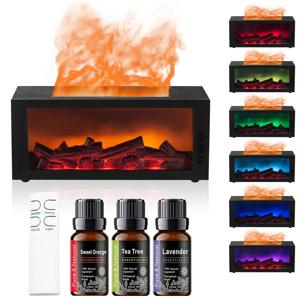 300ml Ultrasonic Cool Mist Aroma Feature Humidifier - Home Desktop Humidifier Cooler with Quiet Operation, 7-Color Mood Light, Remote Control, Timer (On/1h/3h/5h), 3 Essential Oils Gift Set, Good Vibes Home Bathroom Gift Option