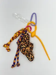 Colorful Plush & Paracord Bag Charm – Fun Soft Toy Keychain – Y2K Style Statement Accessory for Bags or Backpacks