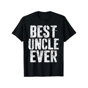 [Cool Design] Men'S T-Shirt with Full PLUS SIZE Best Uncle Ever Shirt - Funny Father'S Day Gift for Men & Women - Casual T-Shirt with Bold White Print Slightly Elastic Round Neck All-Season Comfort Sizes S-XXXL Uncle Tshirt
