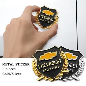 Chevrolet Car Metal Wheat Sticker, 3D Embossed Badge, Wear-Resistant Scratch-Proof Waterproof, Easy to Apply, Decorative Body Enhancement