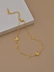 Butterfly Anklet for Women - Delicate Chain with Charm, Adjustable Dainty Ankle Bracelet