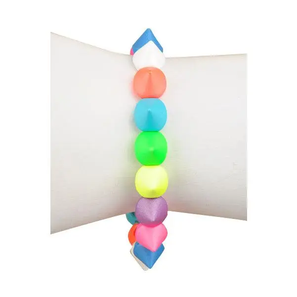 Multi Colored Dipped Kisses Stretch Bracelet