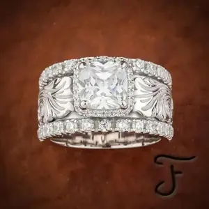 Vintage Ethnic Carved Gemstone Ring for Women - Wide Band Alloy Statement Jewelry with Intricate Floral Design, Durable Casual Attire & Gift Idea, Vintage Jewelry