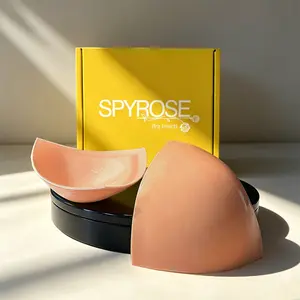 Spyrose Invisible Lift - Double-Sided Adhesive Fashion Bra Pads, Large Size Lifting Insertable Bra Pads, Anti-Slip Lifting / Prevents Nipple Show-Through / No Sewing Needed For Low-Cut Tops Women's Wear, Washable & Reusable Women's Camisole Bikini Bra