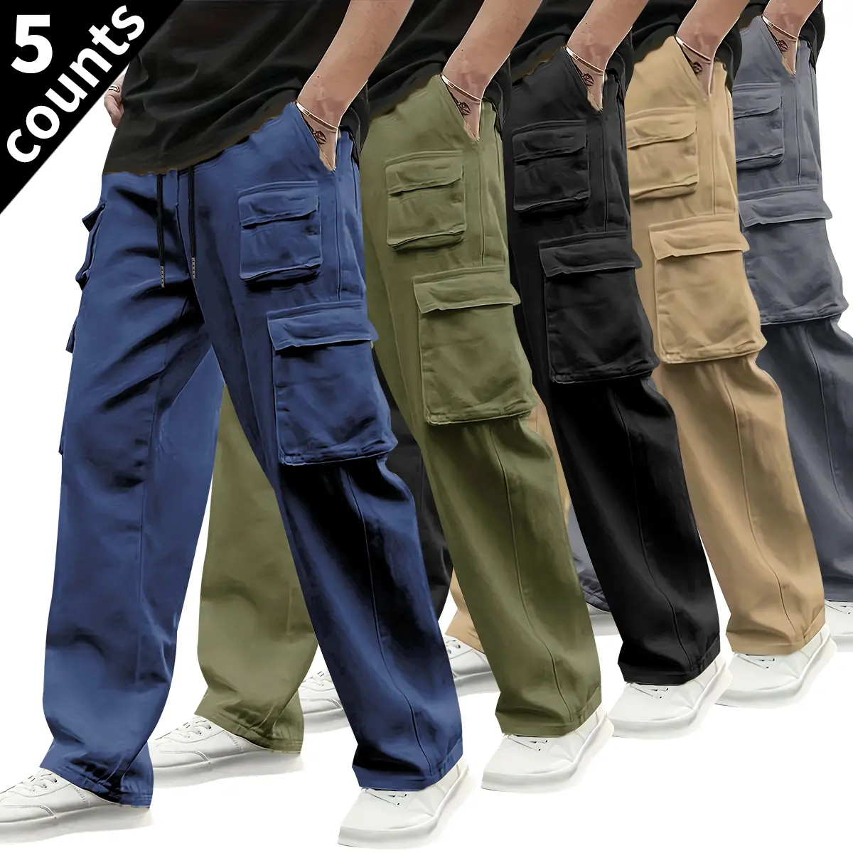 Blue + Green + Khaki + Black + Gray