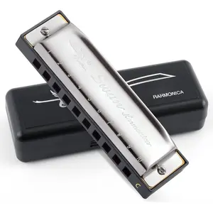 Blues Harmonica C Key for  Adults, 10 Hole Diatonic Harmonica Key of C, Metal Blues Harp for Beginners Students, Mouth Organ in Case,