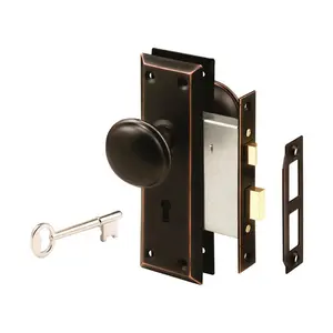 Defender Security 5006330 Oil Rubbed Bronze Steel Mortise Lockset - Grade 1, 1.75 in.