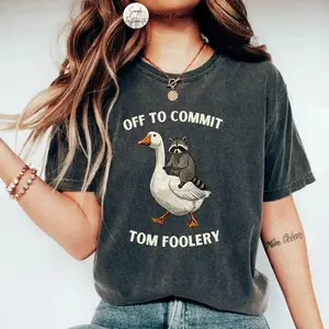 Comfort Colors Off to commit tom foolery Funny Raccoon Shirt, Graphic Raccoon Shirt, Raccoon Meme Shirt, Cozy Raccoon Shirt, Meme Tshirt