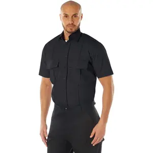 Navy Blue - Police Uniform Shirt Short Sleeve Law Enforcement Security Dress Top