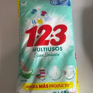123 Multiuso Suave Sensación 1.2 Kg - Aloe Vera, Ropa, Pisos y Baños, Trastes y Cocina, 3 Veces