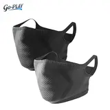 Unisex 2Pcs Polyester Half Face Neck Gaiter Biker Face Covers & Mask - Breathable, Wind-Resistant, UV-Protective, Quick Dry, Secure Ear Loop Fit for Youth Outdoor Biking, Running