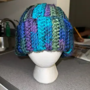 Crochet Beanie - Colorful Unique Style Cozy Fit Knit Hat Handcrafted Cap