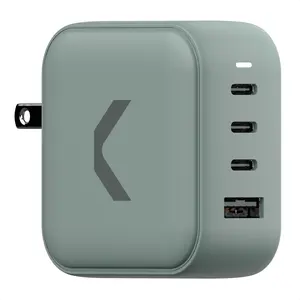 Core 100W   Power Adapter for MacBook Pro,  17/16/15/14/13/12/11/X, iPad,  Galaxy S24/S23 &  - GaN, PD 3.0, QC 4.0, PPS, USB-C x 3 & USB-A x 1,  Gray