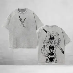 Anime Jujutsu Kaisen Zenin Maki Toji Graphic T Shirt Men Women Washed Cotton Tshirts Vintage Casual Clothing Harajuku T-shirt
