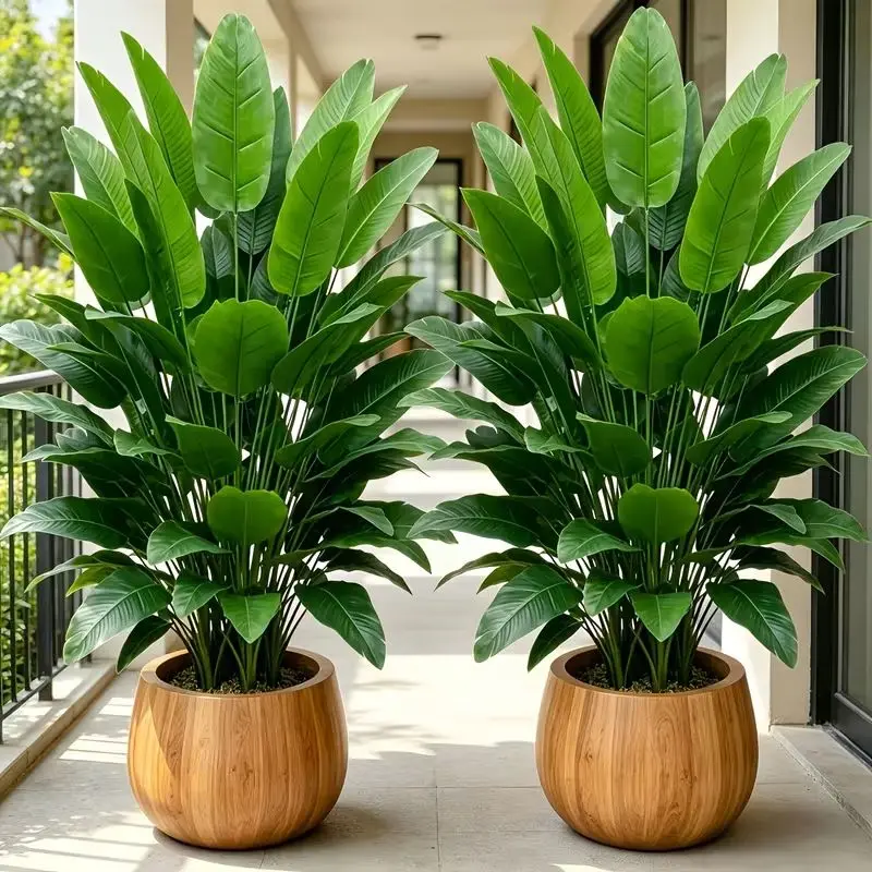 1pcs Extra-Large Faux Banana Tree Decor, 24 Broad Dense 3D-Layered Leaves for Full Striking Look, Artificial Greenery for Large Space Villa Home, Wardrobe, Garage, Study Floor Decor, Daily
