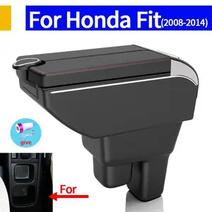 For Honda Jazz Armrest For Honda Fit Jazz 2 Car Armrest Box 2008 2009 2010 2011 2012 2013 Arm Storage Box Organizer car Accessories