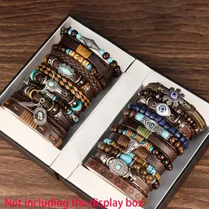 Set of 24pcs Featuring a Vintage Brown Western-Style Adjustable Multi-Layered Unisex Handmade Beaded Bracelet, Ideal for Parties, Music Festivals, Proms, And As a Perfect Gift for Friendship, Birthdays, Or Valentine'S Day for Everyday Use.