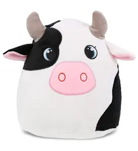 DOLLIBU Snug-Mooshies Cow Stuffed Toy - 10 in 100% Polyester Super Soft Unisex Farm Theme, 1 Dollibu Snug-Mooshies Cow, Suitable for 0-12 Years, Classroom Use & Teens
