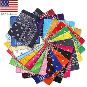 3-Pack Bandana 100% Cotton Paisley Double-Sided Scarf Head Neck Face Mask Lot