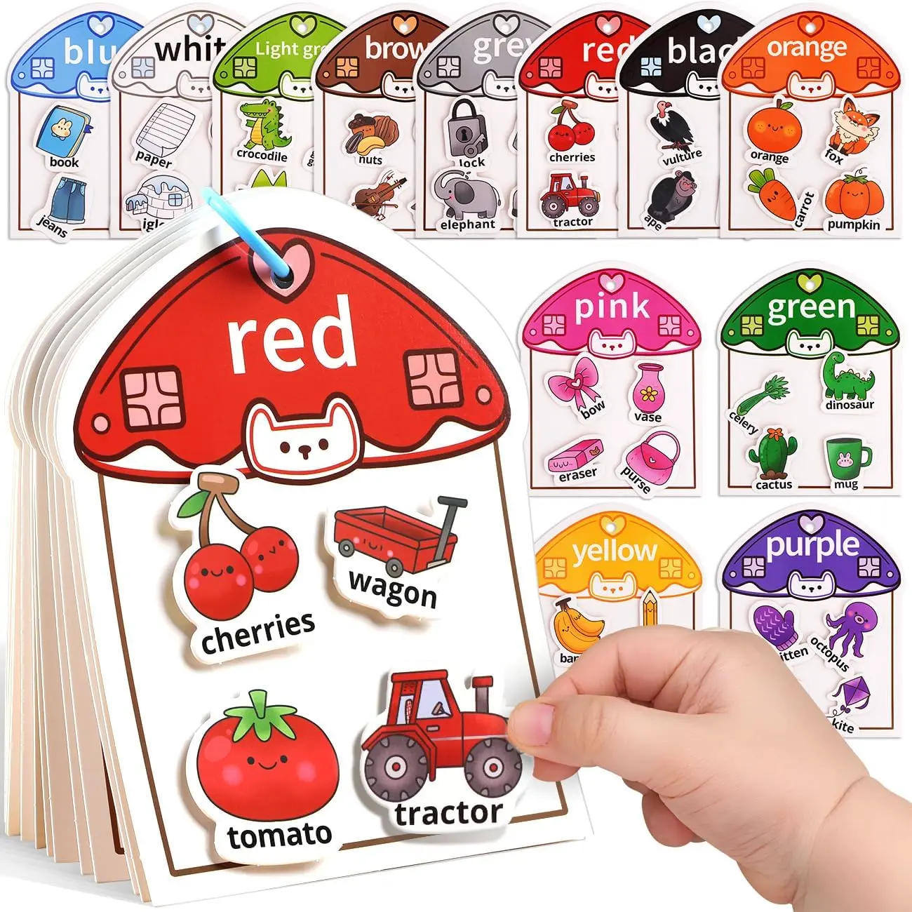 Color Sorting Busy Book for Toddlers 2–4 Years – Preschool Learning Toy, Fine Motor Skills
