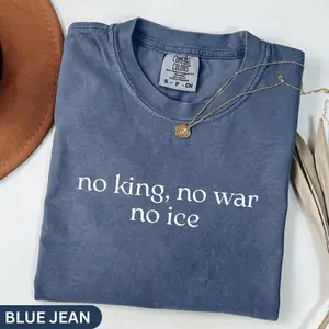 Comfort Colors No Kings No Masters Shirt Retro Political T-Shirt Trendy Anarchist Graphic Tee Vintage Social Justice Gift for Her Minimalist Activism Top Oversized Sunday Shirt 2026 Bloom Tee Support Resistance Era Art