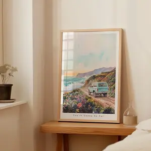 You're gonna go far - Watercolor art print - Modern Home décor - Gift idea - Sunset Beach Scenery - Poster - Wall Art