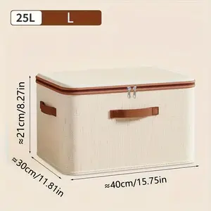 Foldable Portable Storage Box 25L with Handle Dustproof Fabric for Bedding Clothes & Blankets Space-Saving Under-Bed Garden Multi-Compartment Design Organizer adhd organization products storage organization organizer storage