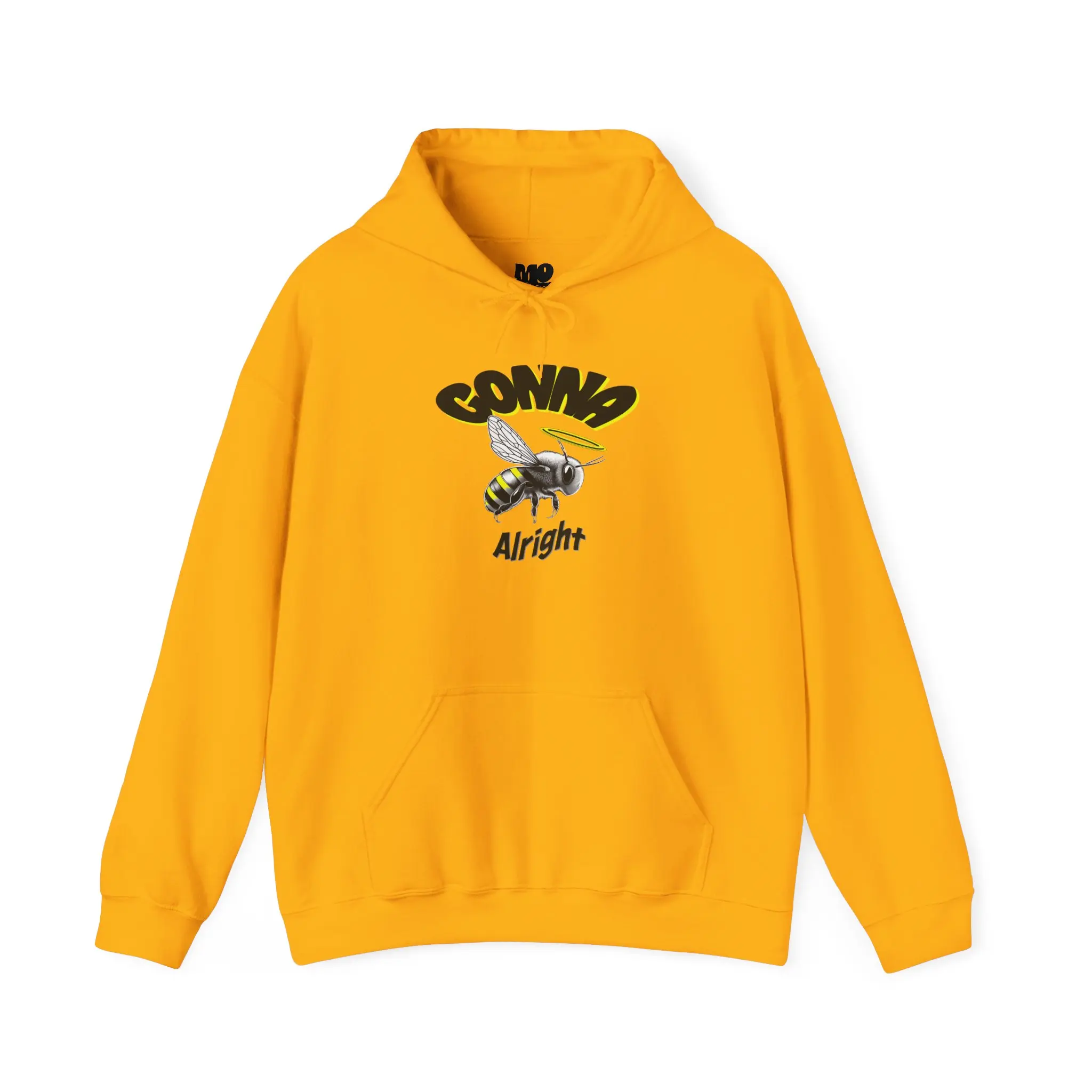 Gonna Bee Alright- Bee Hoodie Sweatshirt, Uplifting, Unisex, Positive Vibes hoodie, Warm Clothing, Graphic Sweatshirt, Wellness, Goodwill, Moseezyu Cotton Menswear