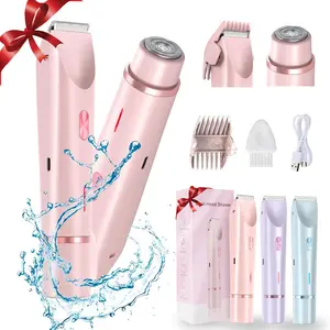 Women's Dual-Head Electric Shaver, Multi-Functional Hair Remover, Full Body Washable, Wet & Dry Use, Portable, USB Rechargeable, Waterproof Portable Shaver, Multifunctional Hair Shaver, Cordless Waterproof Shaver