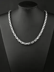 Men's 304L Stainless Steel Cuban Chain Necklace - Heavy-Duty Interlocking Link Design, Polished Finish, Durable & Stylish for Casual Attire, Parties, and Gifts (Valentine's Day, Father's Day, Sports Events), Party Accessory, Sporty Accessory