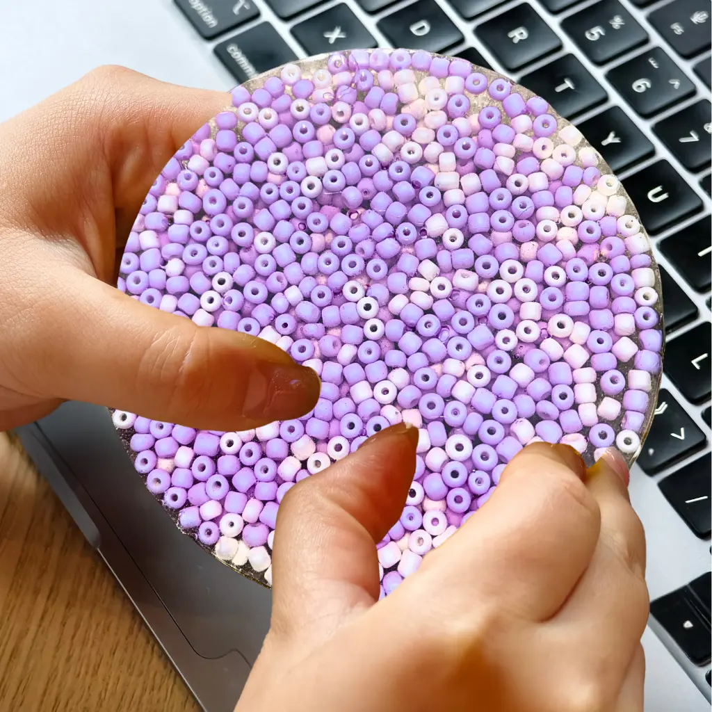 Picky Pad Skin Picking Relief Fidget Toy - Multi-Color Bead Sensory Stress Reliever, Soft Anxiety Aid for Focus, Stress Relief Tools, Daily Use Fidgets, Decompression Sensory Fidget, Fidget Gadgets
