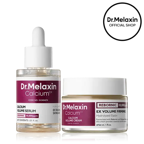 [Dr.Melaxin Official] Calcium Volume Serum & Cream Duo, 2-Piece | REBORNIC Calcium & Collagen | Firming, Plumping & Bouncy Skin for Fine Lines | Anti-Aging Korean Skincare