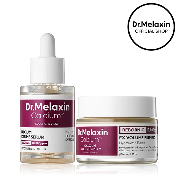[Dr.Melaxin Official] Calcium Volume Serum & Cream Duo, 2-Piece | REBORNIC Calcium & Collagen | Firming, Plumping & Bouncy Skin for Fine Lines | Anti-Aging Korean Skincare