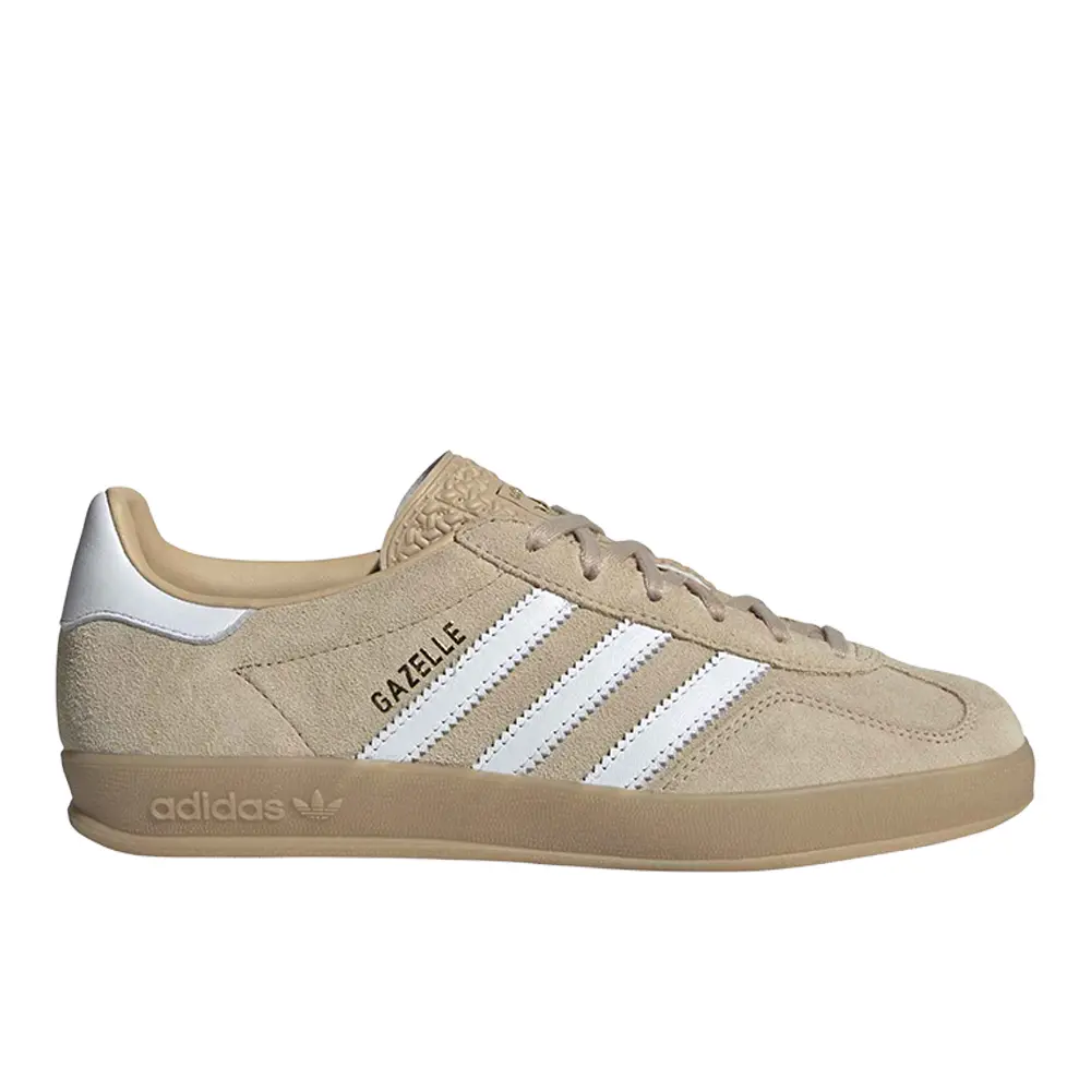 adidas Womens Gazelle Indoor Lace Up Sneakers Shoes Casual - Beige