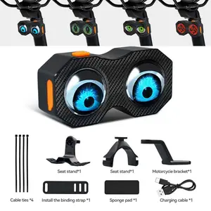 LED Dynamic Magic Eye Lights, Car-Electric Vehicle-Bicycle Tail Lights, Supports Multi-Color Modes and Personalized Lighting Displays, Programmable Rear Lights, Waterproof Design, USB Rechargeable, Suitable for Smart Cars and Electric Vehicles-Bicycles.