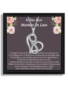 1 piece infinity heart pendant necklace gift box for Mother's Day to mother-in-law with blessing card and box Jewelry Accessories