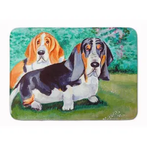Carolines Treasures  Basset Hound Double Trouble Machine Washable Memory Foam Mat
