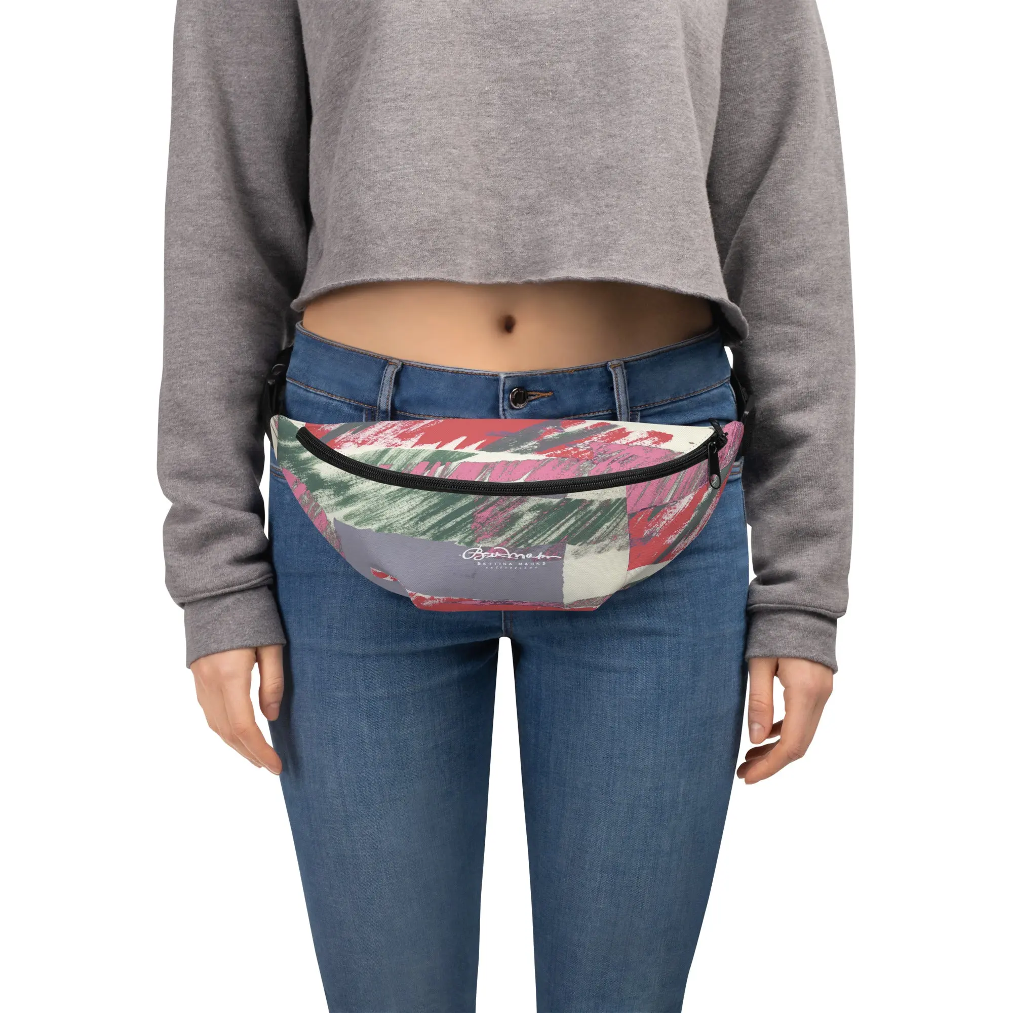 Abstract Engineered Collage Spring Colored Fanny Pack