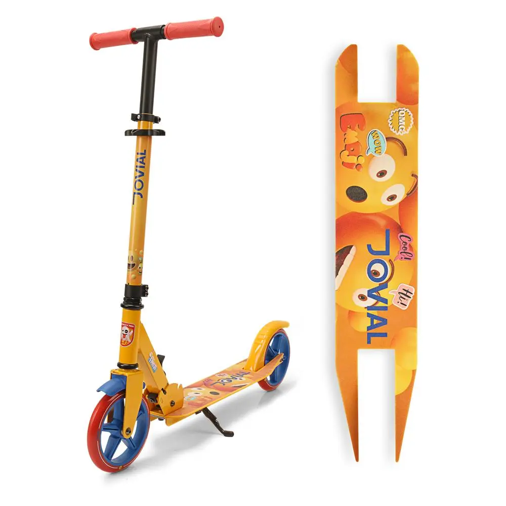 Foldable Kick Scooter - Emoji World | Adjustable Handlebar Scooter with PU Wheels & Non-Slip Foot Deck - Portable Outdoor Scooter for Teens & Kids