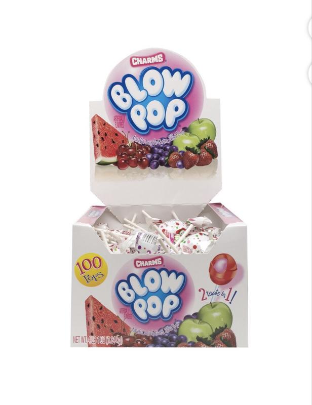 Blow Pop Assorted Mix 100 pcs - 2 Tastes in 1 - Watermelon, Apple, Grape, Strawberry - 3.09 oz (87.5g)