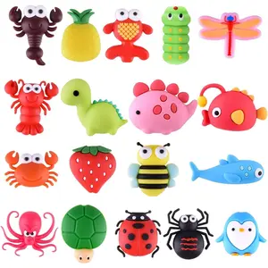 F-CPC09 18 pcs Cable Protector for iPhone, iPad - USB Cable Saver with Cute Fish, Dinosaur & Animal Designs