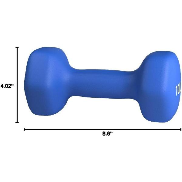 Neoprene Dumbbell Hand Weight Sets of 2 - 5LB Anti-Roll Anti-Slip Hexagon Shape Coated Weights for Fitness Training