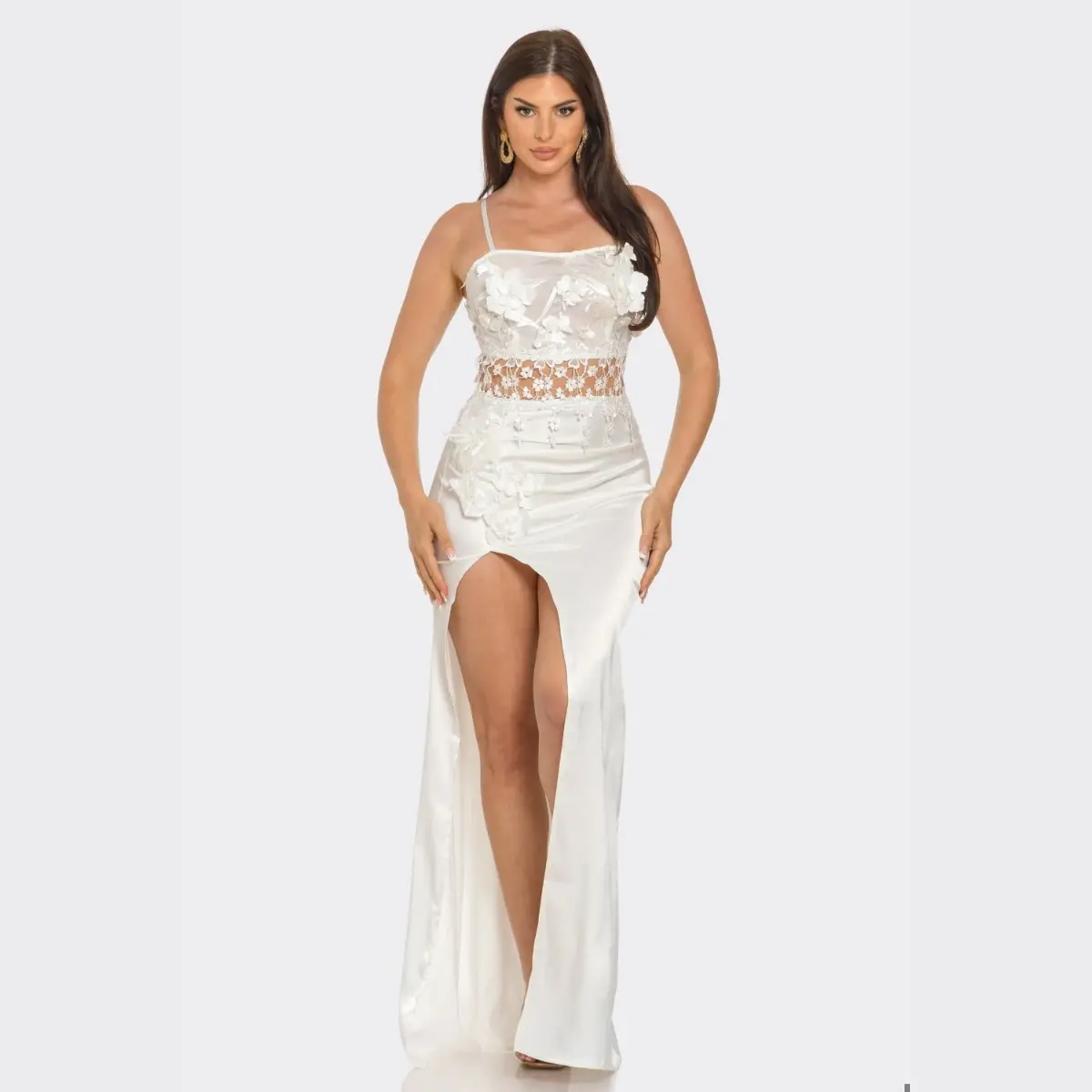 High-Slit Mermaid Gown – Sparkly Prom & Evening Set La Belle Gina Boutique Formal Spandex
