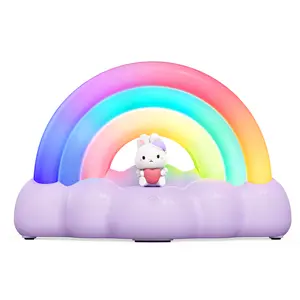ICARER FAMILY Rainbow Night Light, Fantasy Cloud Colorful Rainbow LED Night Light for Girls Kids Baby Room LED Light Rainbow Decoration Children Gift, Battery or USB Powered Desktop LED Night Light