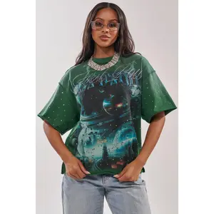 FIRST ROW INTERSTELLAR RHINESTONE FRENCH TERRY TEE